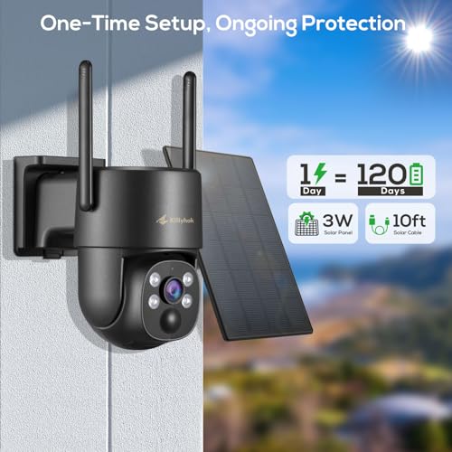 Black Solar Security Cameras Wireless Outdoor System, 5G/2.4G WiFi, 8pcs 2K Ultra Pan/Tilt Home Solar Security Camera with Human Detection, Spotlight, 10CH WiFi-6 NVR, 60 Days Local Storage - view 2