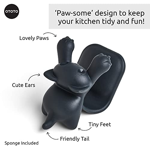 Sponge Holder for Kitchen Sink - Comes With Dish Sponge - Dishwasher Safe Dish Organizer - Unique Kitchen Gadgets, White Elephant Gifts (Scrubby Gray) - view 4