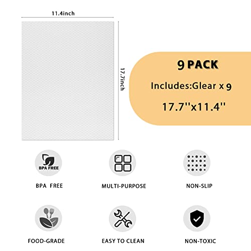 9 Pack Washable Waterproof Fridge Liners and Drawer Mats, Refrigerator Shelving Pads in White - view 2