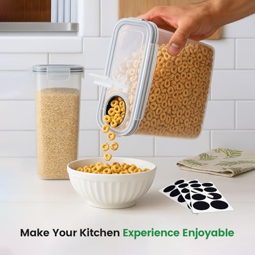 Cereal Containers Storage with Lids - Airtight Kitchen Dry Food Storage Containers & BPA Free Cereal Dispenser For Pantry Organizer And Storage (Clear, 4 Liter Pack of 4) - view 5