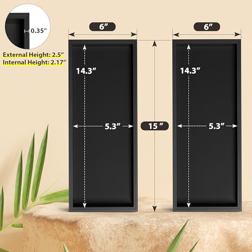 Bamboo Toilet Tank Tray, 15" x 6" x 2.5", Black - view 2