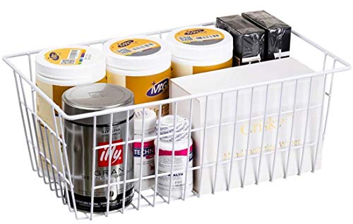 Wire Storage Basket Freezer Organizer Bins Metal Wire Baskets Organizer Storage Baskets for Kitchen, Cabinets, Pantry, Freezer, BathroomSet of 3 - view 4