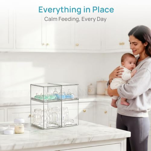 Clear Stackable Storage Drawers Set of 8, Plastic Organizer Bins - view 5