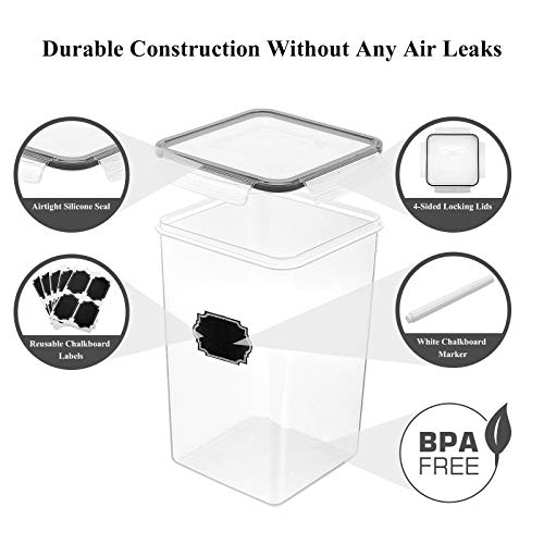 Flour Sugar Storage Containers 6.5L, 4 PCS, Black - view 4