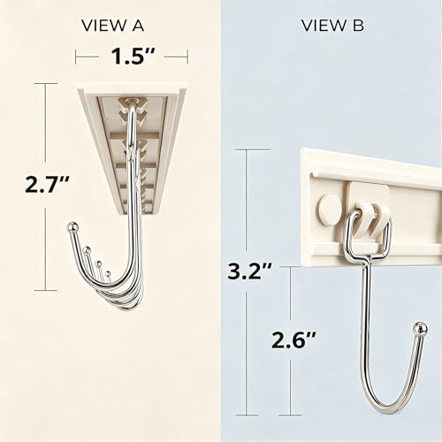 2PCS Utensil Racks with 8 Hooks 17 Inch White Kitchen Utensil Holders Hanging Utensil Rack Multifunctional (17 inch White) - view 7
