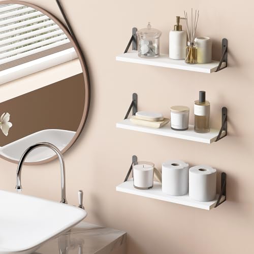 16.5 Inch Floating Shelves for Wall Home Decor, White, Set of 6 - view 6