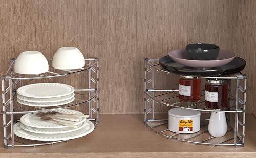 3-Tier Counter & Cabinet Corner Shelf Organizer 2 Pack Chrome - view 5