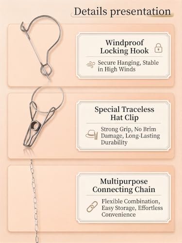 Closet Hat Organizer with 30 Clips, Foldable Hanging Storage Rack for Baseball Caps, Hat Rack - view 6