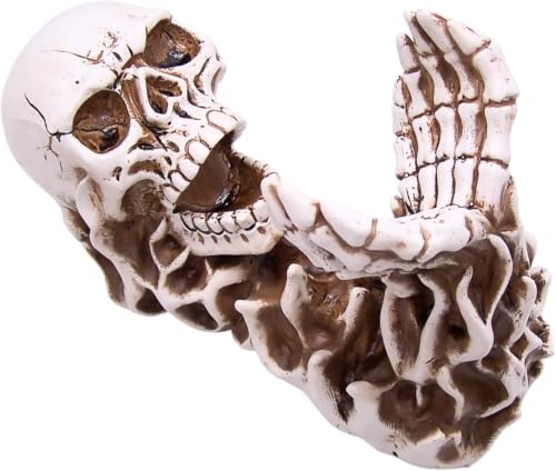 Gothic Skeleton Wine Bottle Holder – Skull Wine Rack with Skeleton Hands, Creepy Halloween Bar Decor, Gothic Kitchen Countertop Display, Unique Gift for Wine Lovers, 10 Inch - view 2