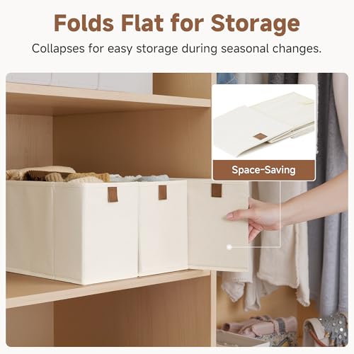 Narrow Closet Baskets, 14¾"L x 6¼"W x 8¼"H, 2-Pack, Beige - view 6