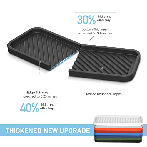 Kitchen Silicone Sink Organizer Tray, Sponge Holder for Sink Caddy（Black） - view 2