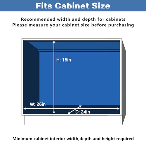 Pull Out Cabinet Organizer (25½"W x 21½"D),2 Tier Pull Out Storage Shelf Drawer Basket,Sliding Shelves for Base Cabinet Organization in Kitchen, Bathroom, Pantry - view 6
