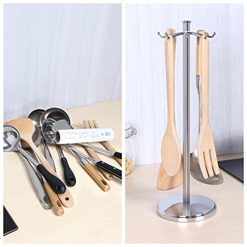 Kitchen Countertop Rotating Utensil Holder, Stainless Steel Chrome - view 3