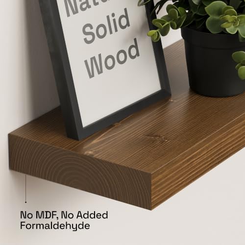 Bundle - 2 Items: Wood and Wire Baskets with Floating Shelves for Bathroom Decor, Toilet Paper Storage, Living Room Bedroom and Kitchen - view 6