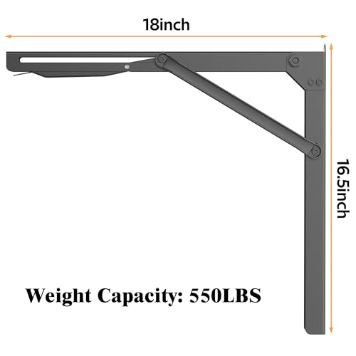 Folding Shelf Brackets, Heavy Duty Collapsible Shelf Bracket - view 2
