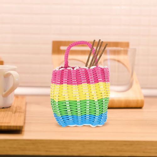 Single Handle Plastic Wall Hanging Storage Basket with Drainage Holes - view 4