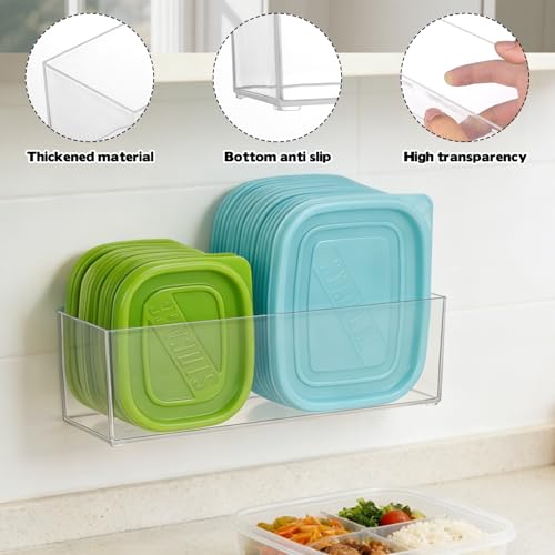 2 Pack Kitchen Cabinet Door Organizer, Lid Organizer Inside Cabinet Wall Mounted Plastic Storage Box Stackable Under Sink Lunchbox Lid Container for Kitchen Bathroom Office Organization - view 3
