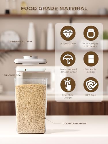 Airtight Food Storage Container, 4.22 Qt Large Pantry Canister with Pop Lid - view 3