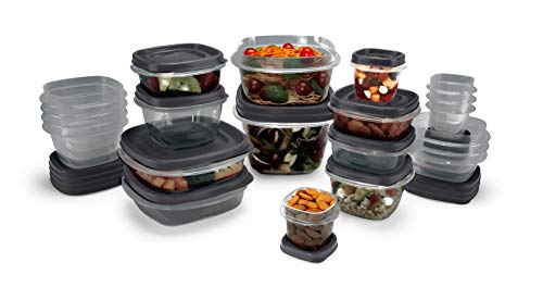 EasyFindLids Food Storage Containers with SilverShield Antimicrobial Protection, 42-Piece Set, BPA-Free, Grey