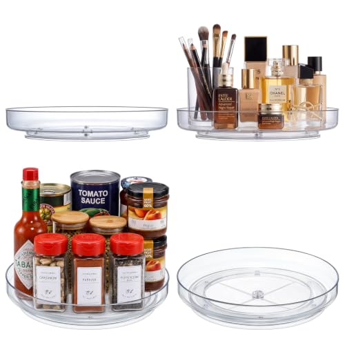4 Pack 9 Inch Clear Acrylic Lazy Susan 360° Turntable Organizer Spice Rack