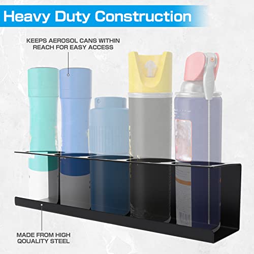 Aerosol Spray Can Holder Rack Organizer, 5 Can Spray Bottle Holder Heavy-Duty Steel Wall Mounted for Garage and Workspace, Pack of 3 - view 4