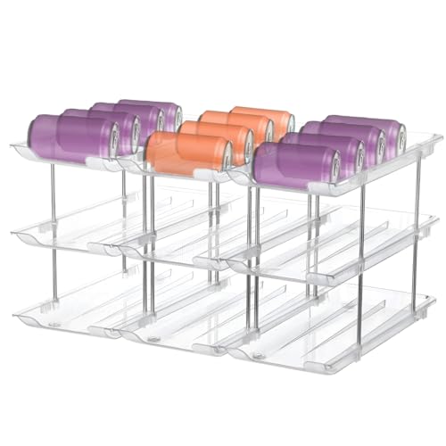 Can Storage Organizer Pantry, Canned Goods Organization System 3 Tier Food Can Holders 36 Pantry Organizers and Storage for Fridge Cabinet Pantry Countertop