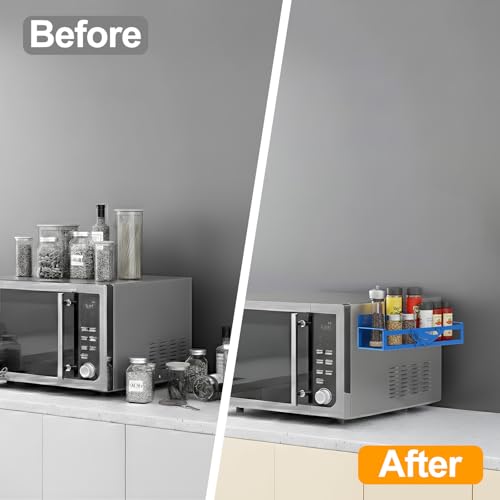 Magnetic Spice Rack for Refrigerator, 4 Pack Metal Magnetic Shelf Organizer for Fridge Side, Strong Spice Storage Rack for Kitchen, Dark Blue - view 6