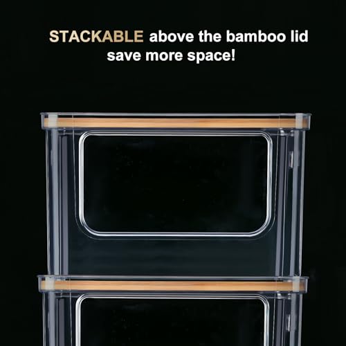 Stackable Storage with Bamboo Top for Laundry Room Organization, Extra Large Trash Bag/Garbage Bag Dispenser, Under Sink Organizer, Pantry Organizers - view 4