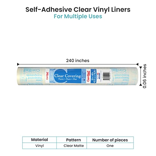 Con-Tact Brand Creative Clear Covering, Versatile and Self-Adhesive Shelf Liner, Semi-Transparent Privacy Film, Protective Clear Vinyl, 18'' x 60', Clear Matte - view 2