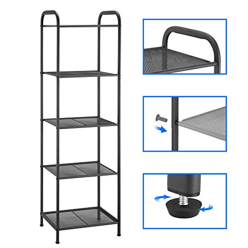 5 Tier Extendable Industrial Storage Rack, Charcoal Gray - view 4