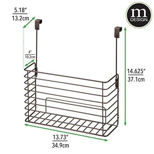 Over The Cupboard Hanging Storage Basket – Metal Bakeware Organiser and Cutting Board Holder – Excellent Kitchen Storage Solution – Bronze - view 4