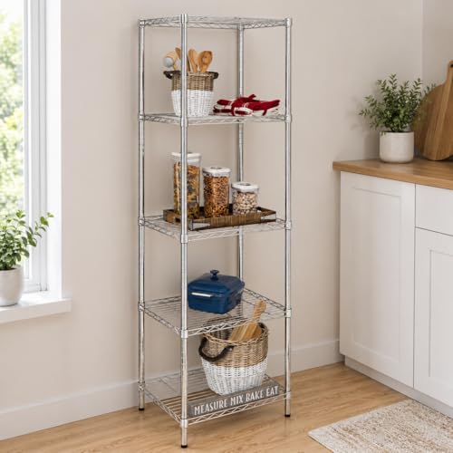 5-Tier Deep Shelf, 250 lb/Shelf, NSF, Chrome, 24x18x72 in - view 2