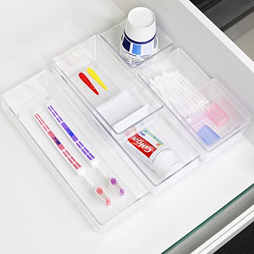 Clear Desk Drawer Organizer, Assorted Sizes, 6 Packs - view 5