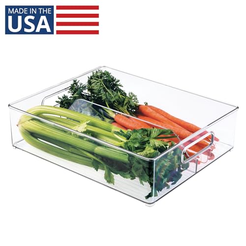 Divided Pantry Bin with Handle, Clear - view 2