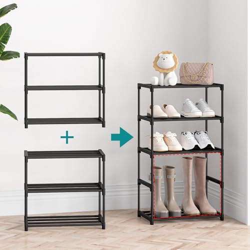 3 Tier Extra Small Shoe Rack (16.3" Wide), Lightweight Shelf - view 4