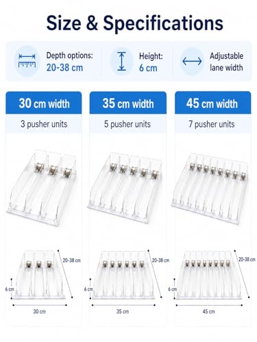 Adjustable Sliding Organizer, Self-Feed Fridge Tray, Rolling Beverage Storage for Pantry, Kitchen and Retail Shelves(5 PCS,31 cm) - view 2
