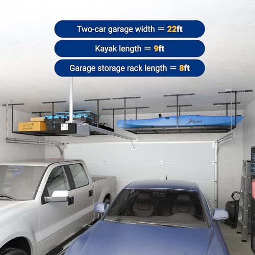 4x8 Overhead Garage Ceiling Storage Rack, 2 Pack, Hammertone - view 3