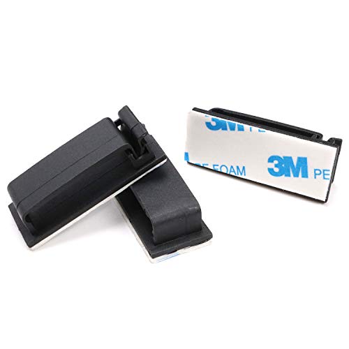 Cable Clips 3M Adhesive, Multipurpose Wire Clamps for Cable Management and Cable Runs - 50 Pack Black Bundled with 10 Reusable Cable Ties - view 2