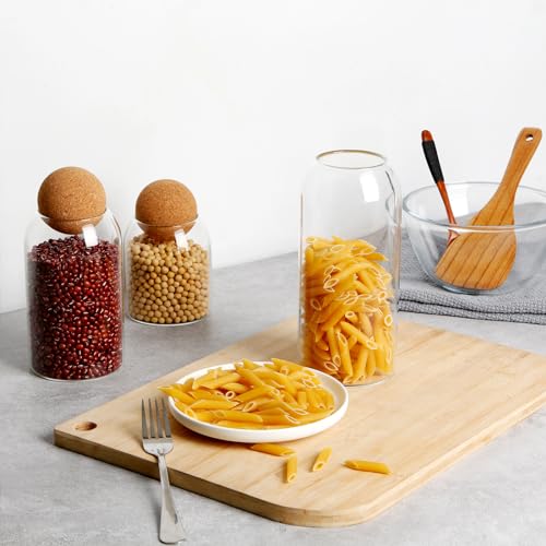 Glass Jar Set with Cork Lid 500ML 800ML 1200ML for Food Storage ﻿ - view 6