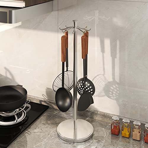 Kitchen Countertop Rotating Utensil Holder, Stainless Steel Chrome - view 6