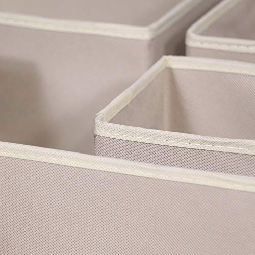 9 Pack Foldable Cloth Storage Box Closet Dresser Drawer Organizer Fabric Baskets Bins Containers Divider for Baby Clothes Underwear Bras Socks Lingerie Clothing,Beige 333 - view 5