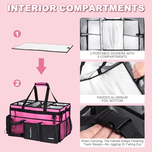Extra-Large Wearable Cleaning Caddy With Detachable Divider,Cleaning Caddy For Cleaning Supplies Large Cleaning Supply Caddy With Adjustable Shoulder Strap & Waist Belt For Cleaners - view 5