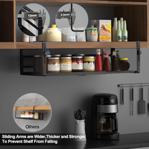2Pack Expandable Under Shelf Storage Basket Organizer,Black - view 5