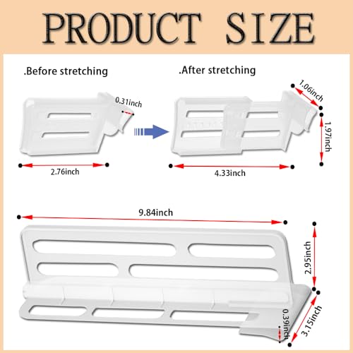 16Pcs Fridge Divider set, 8 Bigger Refrigerator Dividers for Glass Shelves in Freezer Cupboard Cabinet Drawer, with 8 Smaller Adjustable Fridge Dividers for Fridge Door Organizer Grid Separator. - view 2