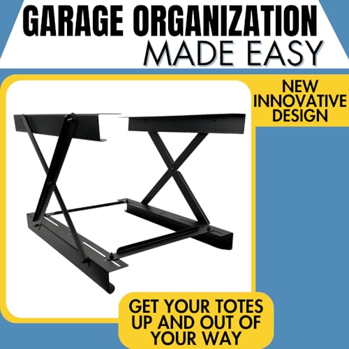 Dual Rail Heavy Duty Overhead Garage Storage System - Stacking Overhead Storage Rails, Made in USA, Easy Installation, Hardware Included, Tote Bin Storage Solution - view 5