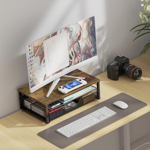 Computer Monitor Stand Riser with Drawer - view 3