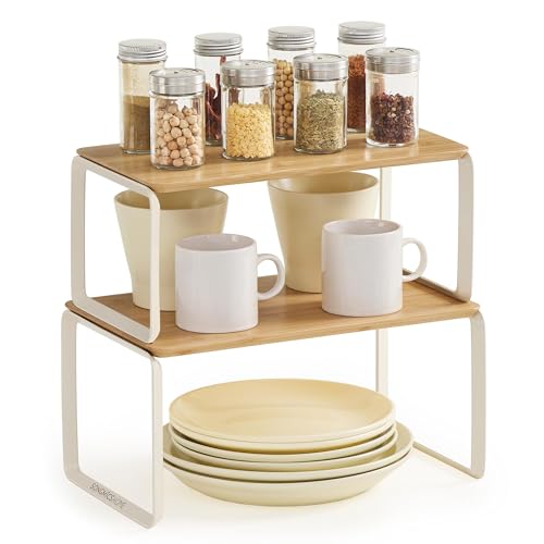 Cabinet Organizer Shelf, Set of 2 Spice Rack, Kitchen Storage