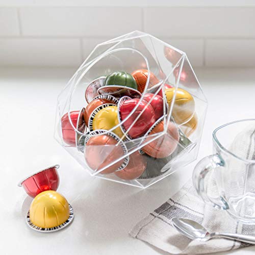 Nespresso Vertuoline Compatible Hexagon Plexiglass Capsule Pod Holder, Clear Dispenser, Storage Solution for Nespresso Machines and Keurig K-Cups - Fits 40 Capsules - view 3