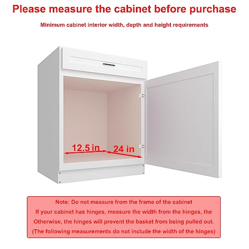 Pull Out Cabinet Organizer 11" W x 21" D, Heavy Duty Kitchen Cabinet Pull Out Shelves, Slide Out Wire Basket for Kitchen Cabinets, Bathroom, Pantry, Chrome Finish - view 3