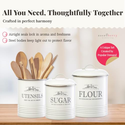Kitchen Canisters for Countertop, 3-Piece Set with Utensil Holder - view 3